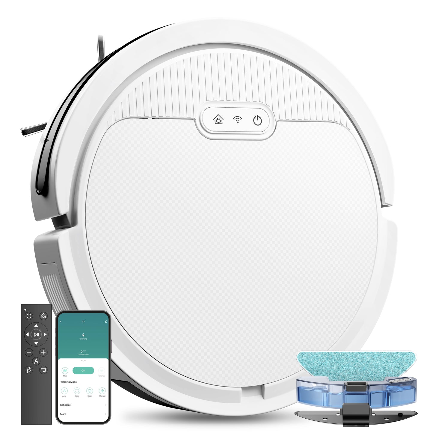 Robot Vacuum & Mop – 3-in-1 Home Cleaner for Pet Hair & Hard Floors, 5000Pa Suction, 120-Min Run Time, Self-Charging, Ultra-Thin