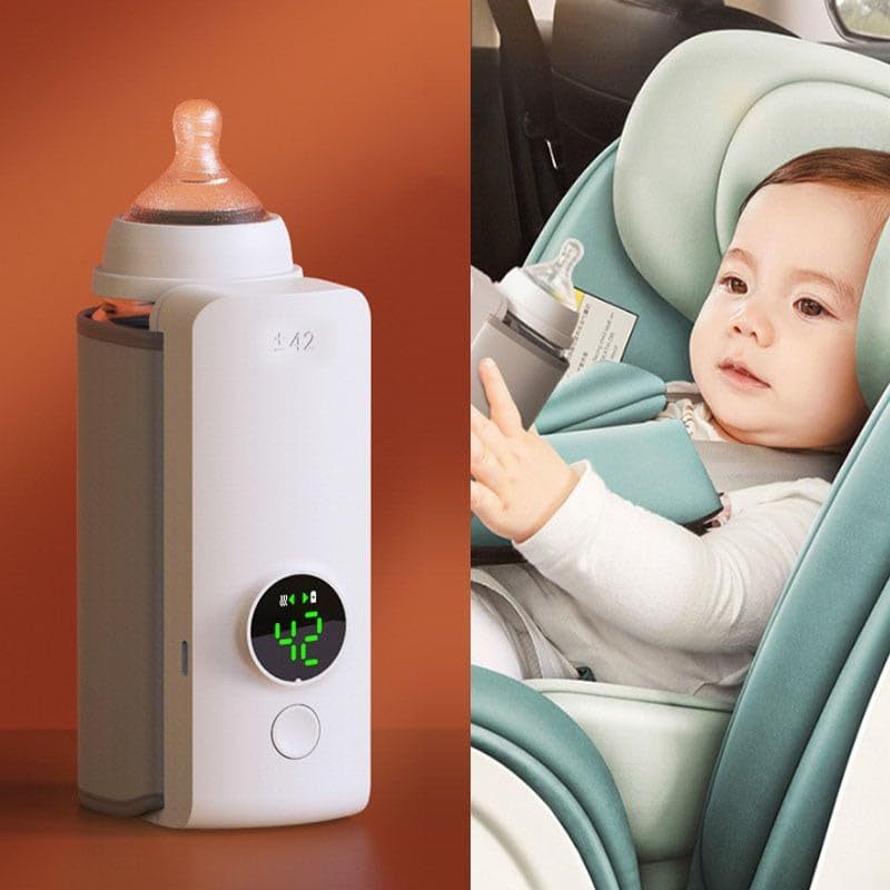 Portable Wireless Baby Bottle Warmer – USB Rechargeable Milk Heater & Insulation Sleeve