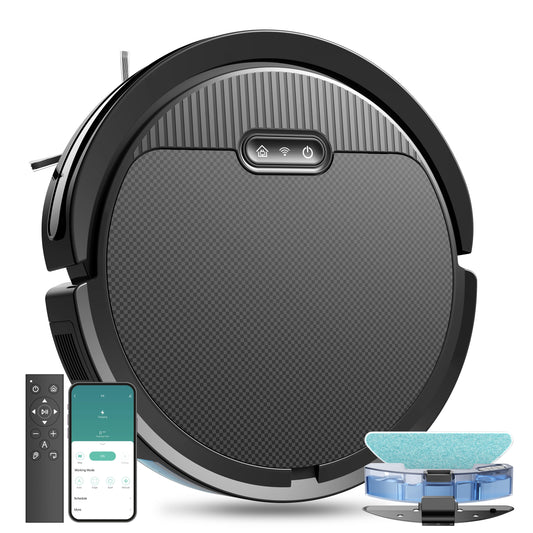 Robot Vacuum & Mop – 3-in-1 Home Cleaner for Pet Hair & Hard Floors, 5000Pa Suction, 120-Min Run Time, Self-Charging, Ultra-Thin