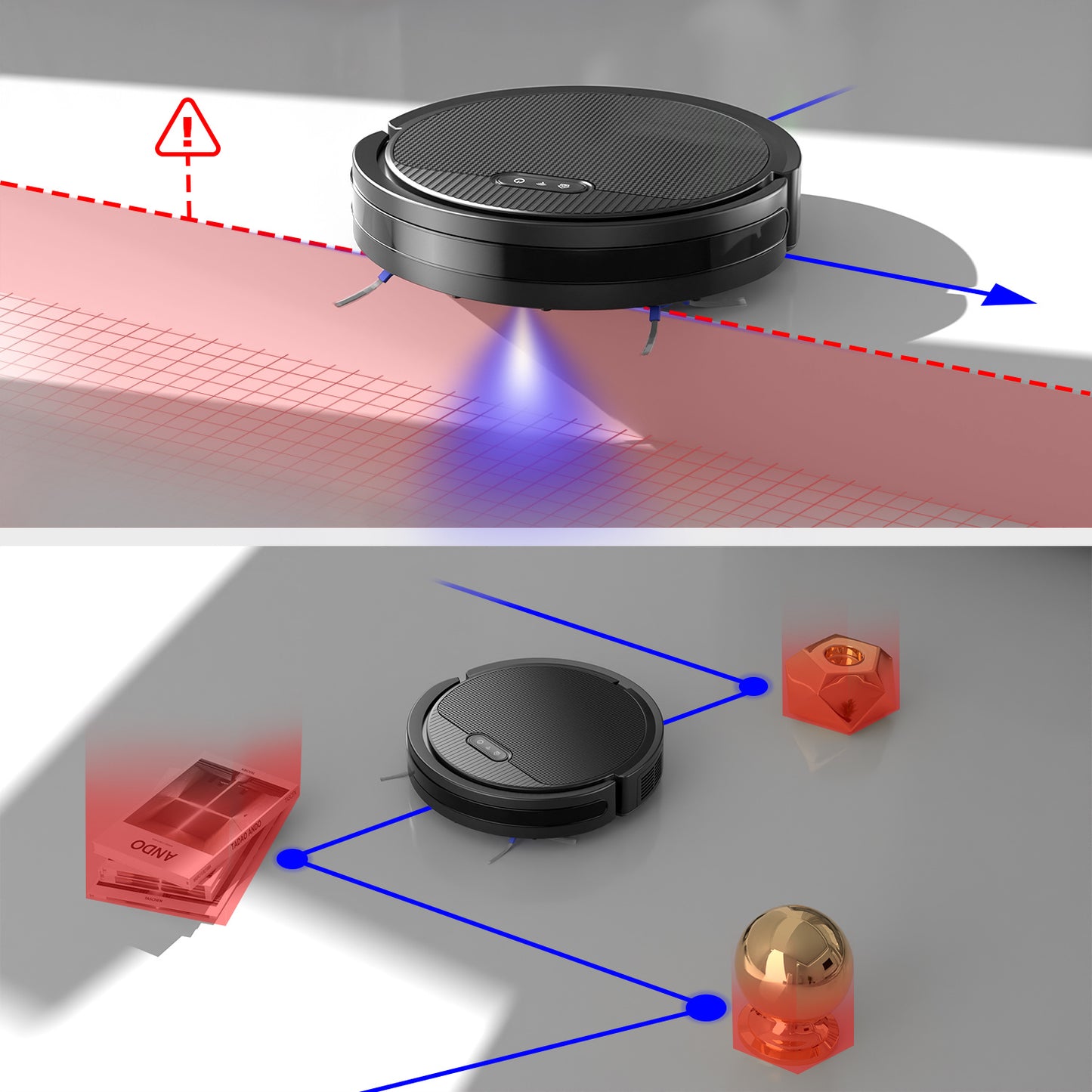 Robot Vacuum & Mop – 3-in-1 Home Cleaner for Pet Hair & Hard Floors, 5000Pa Suction, 120-Min Run Time, Self-Charging, Ultra-Thin