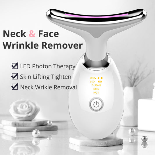 EMS Thermal Neck Massager – Electric Microcurrent Wrinkle Remover & Skin Tightening Device