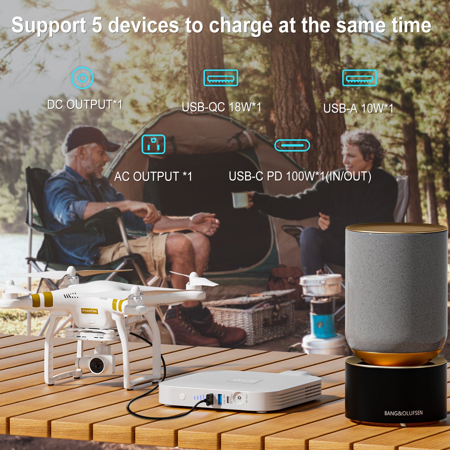 99.9W Camping Power Station – 88.8Wh 24000mAh Portable Power Bank & Emergency Backup (Solar Panel Not Included)