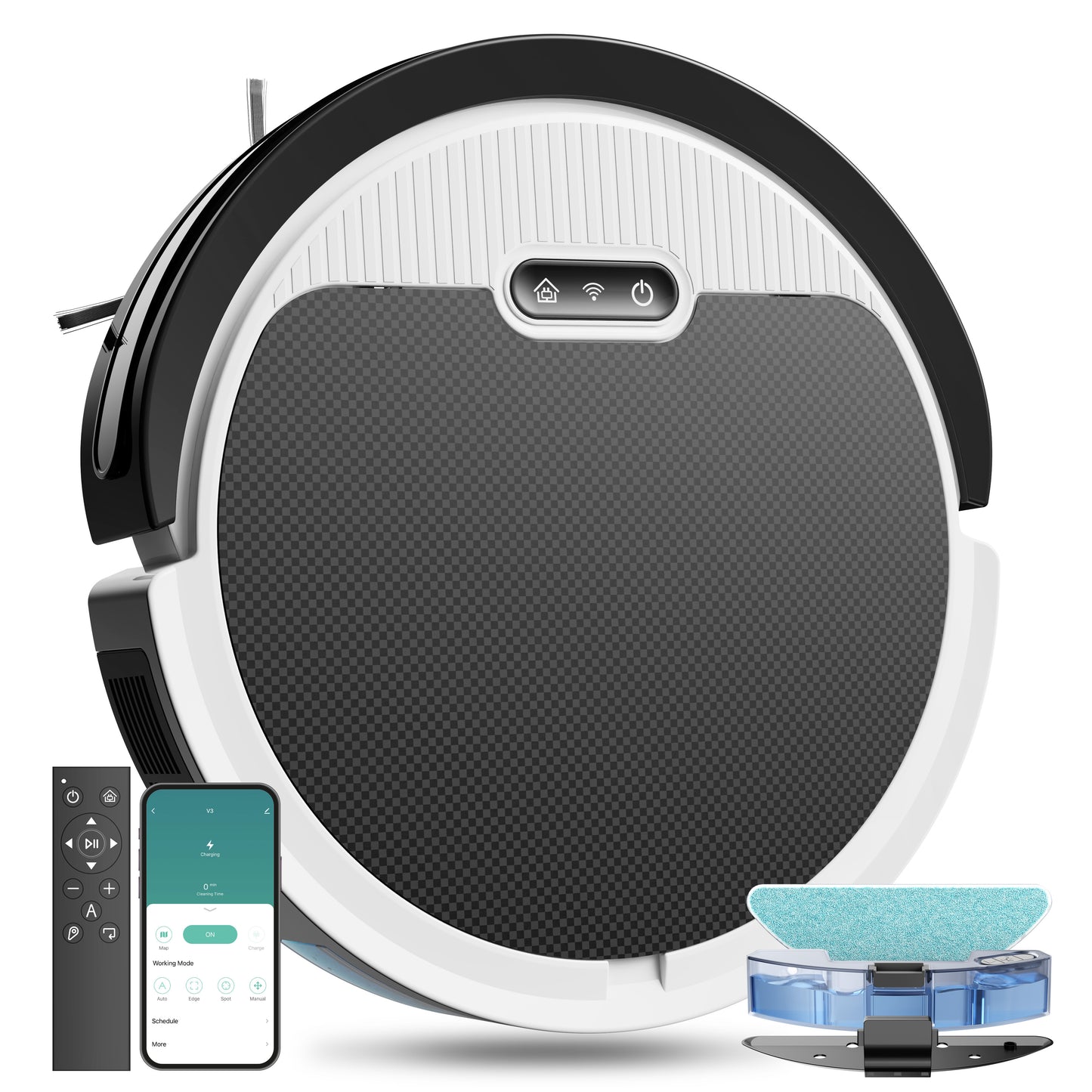 Robot Vacuum & Mop – 3-in-1 Home Cleaner for Pet Hair & Hard Floors, 5000Pa Suction, 120-Min Run Time, Self-Charging, Ultra-Thin
