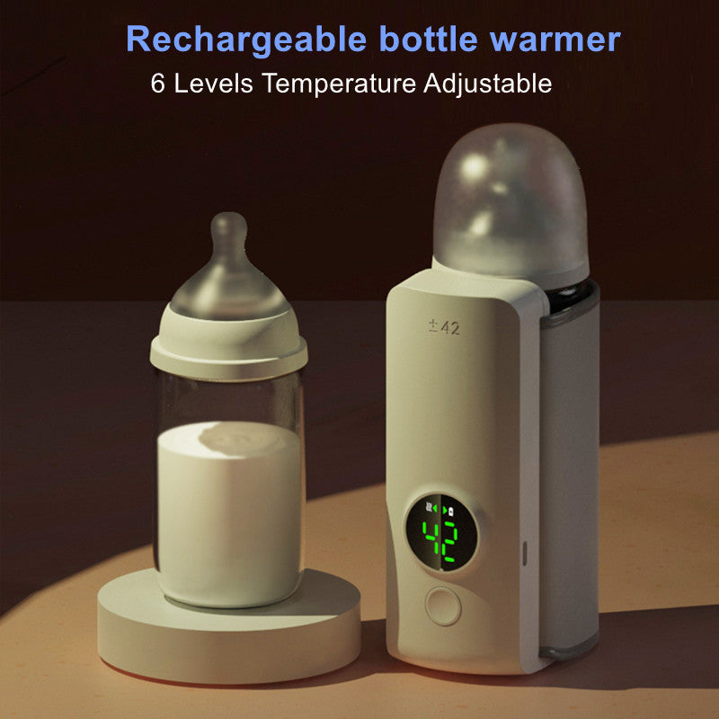 Portable Wireless Baby Bottle Warmer – USB Rechargeable Milk Heater & Insulation Sleeve