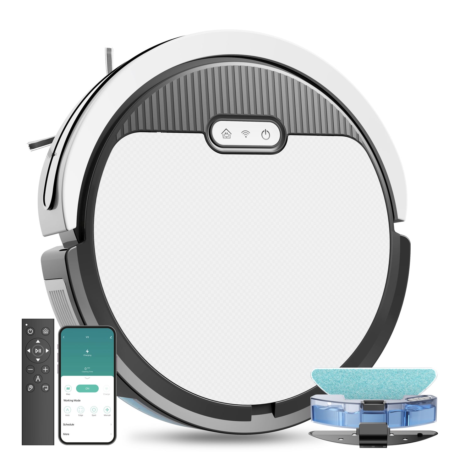 Robot Vacuum & Mop – 3-in-1 Home Cleaner for Pet Hair & Hard Floors, 5000Pa Suction, 120-Min Run Time, Self-Charging, Ultra-Thin